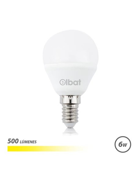 BOMBILLA LED G45 | 6W | 500LM | E14 | LUZ CALIDA | ELBAT