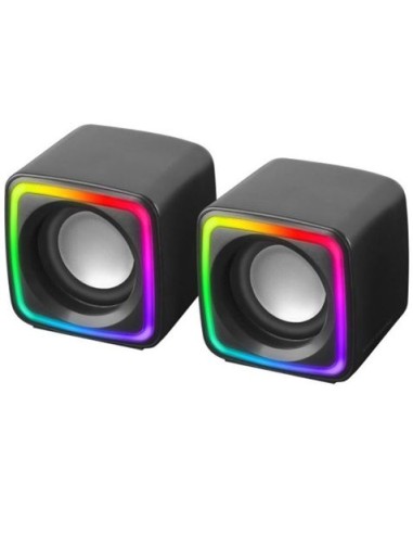 ALTAVOCES PC 2.0 8W RGB NEGROS MSCUBE MARS GAMING