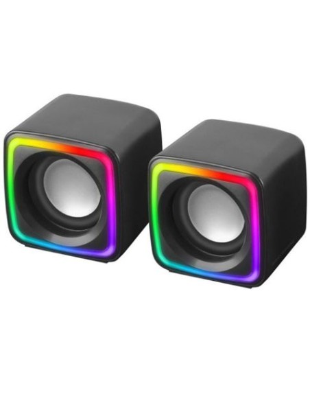 ALTAVOCES PC 2.0 8W RGB NEGROS MSCUBE MARS GAMING