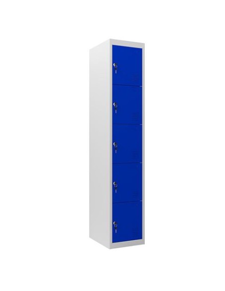 TAQUILLA METÃLICA 5 PUERTAS 1800X300X500MM AZUL CROMAD
