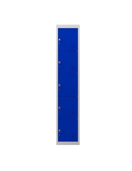 TAQUILLA METÃLICA 5 PUERTAS 1800X300X500MM AZUL CROMAD
