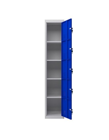 TAQUILLA METÃLICA 5 PUERTAS 1800X300X500MM AZUL CROMAD