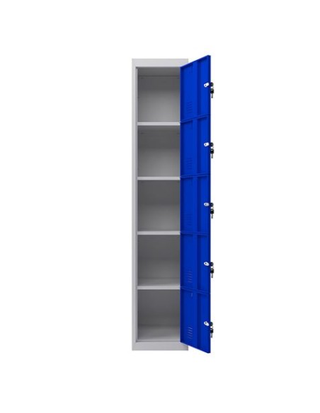 TAQUILLA METÃLICA 5 PUERTAS 1800X300X500MM AZUL CROMAD