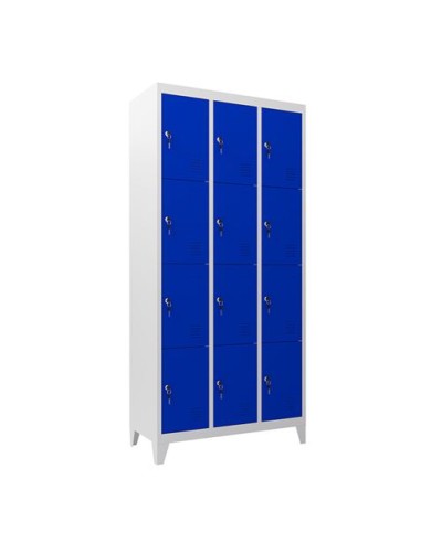 TAQUILLA METÃLICA CON PATAS 12 PUERTAS 1900X1000X500MM AZUL CROMAD