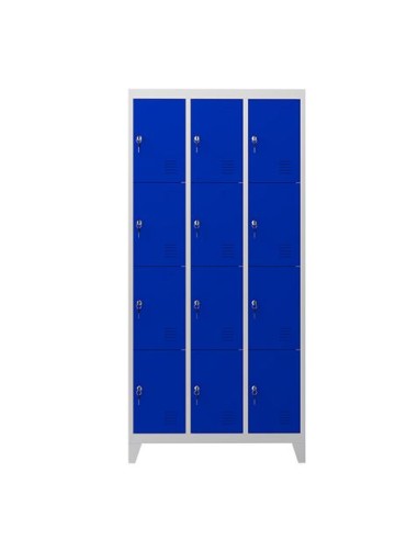 TAQUILLA METÃLICA CON PATAS 12 PUERTAS 1900X1000X500MM AZUL CROMAD
