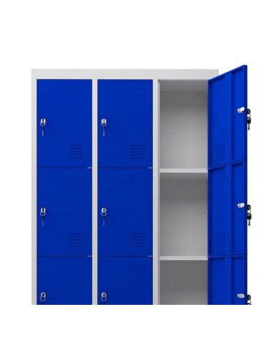 TAQUILLA METÃLICA CON PATAS 12 PUERTAS 1900X1000X500MM AZUL CROMAD
