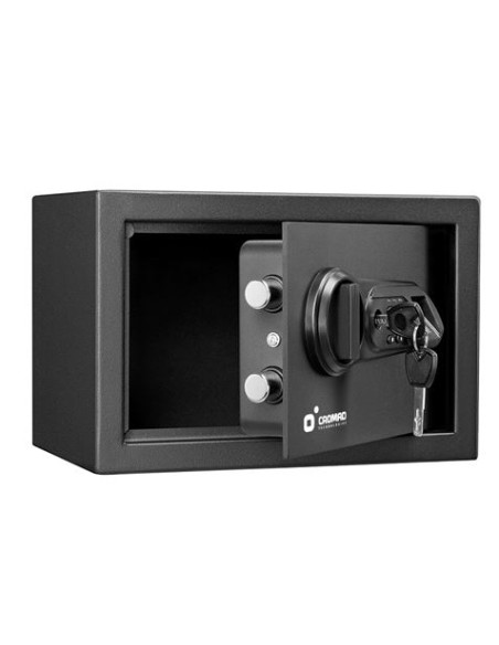 CAJA FUERTE ELECTRÃ“NICA CON DETECTOR DE HUELLA 200X310X200MM CROMAD