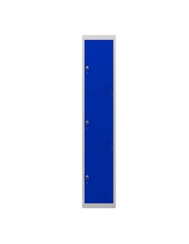 TAQUILLA METÃLICA 3 PUERTAS 1800X300X500MM AZUL CROMAD