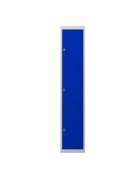 TAQUILLA METÃLICA 3 PUERTAS 1800X300X500MM AZUL CROMAD