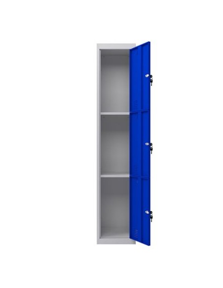 TAQUILLA METÃLICA 3 PUERTAS 1800X300X500MM AZUL CROMAD