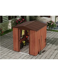 CASETA DE METAL | PUERTAS CORREDERAS 185X181X200CM (3.36M2) EFECTO MADERA