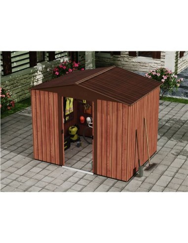 CASETA DE METAL | PUERTAS CORREDERAS 185X245X208CM (4.5M2) EFECTO MADERA SG