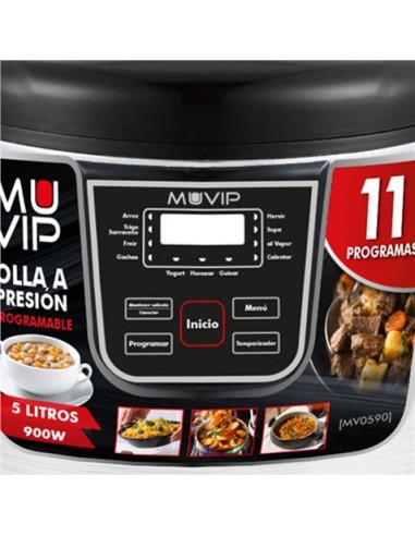 OLLA MULTIFUNCIÃ“N PROGRAMABLE 5 LITROS | 11 PROGRAMAS 900W MUVIP