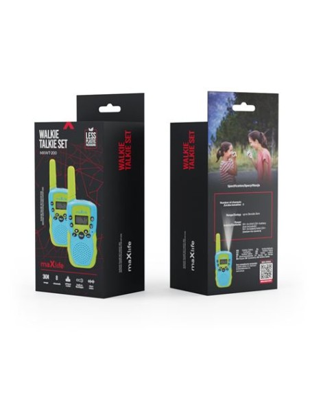 PACK 2 WALKIE TALKIE MXWT-200 VERDE-AZUL MAXLIFE