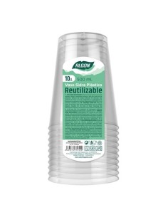 SET 15 VASOS REUTILIZABLES PLASTICO 500ML ALGON 2