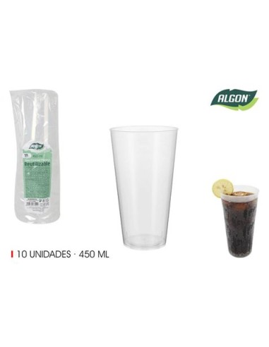 SET 10 VASOS COCKTEL / COMBINADO 450ML ALGON