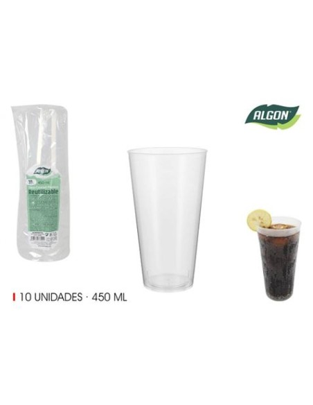 SET 10 VASOS COCKTEL / COMBINADO 450ML ALGON