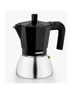 CAFETERA ITALIANA 3 TAZAS INDUCCION INOX NEGRA MONIX