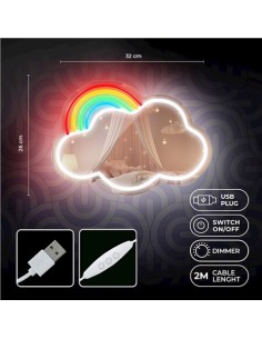 ESPEJO DECORATIVO CON NEON LED CLOUD MULTICOLOR FOREVER 2