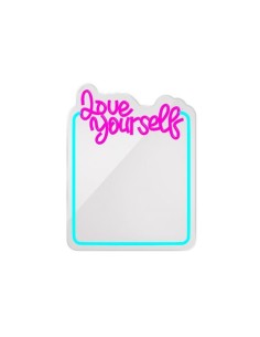 ESPEJO DECORATIVO CON NEON LED LOVE YOURSELF FOREVER