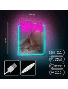 ESPEJO DECORATIVO CON NEON LED LOVE YOURSELF FOREVER 2