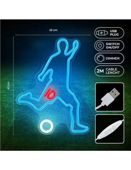 LAMPARA DECORATIVA NEON LED FOOTBALLER FOREVER