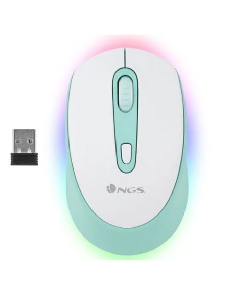 RATON INALAMBRICO BLUETOOTH RECARGABLE 2400 DPI VERDE MENTA NGS