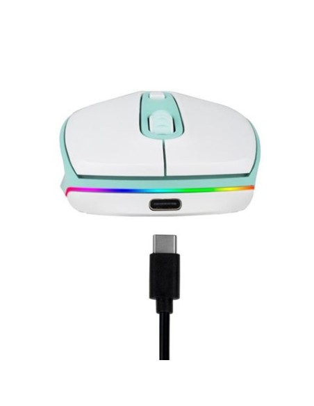 RATON INALAMBRICO BLUETOOTH RECARGABLE 2400 DPI VERDE MENTA NGS