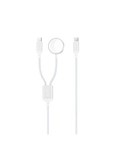 CABLE 2 EN 1 60W TIPO C + CABLE CARGA MAGNETICA APPLE WATCH BLANCO XO