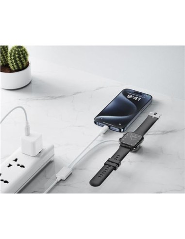 CABLE 2 EN 1 60W TIPO C + CABLE CARGA MAGNETICA APPLE WATCH BLANCO XO