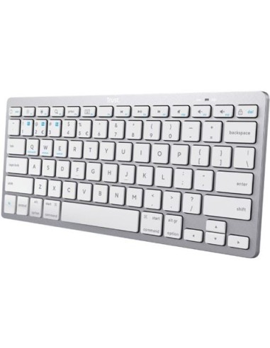 TECLADO COMPACTO INALAMBRICO BLUETOOTH PLATA TRUST