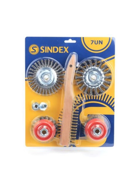 KIT RASCADOR + CEPILLO 7 UNIDADES SINDEX