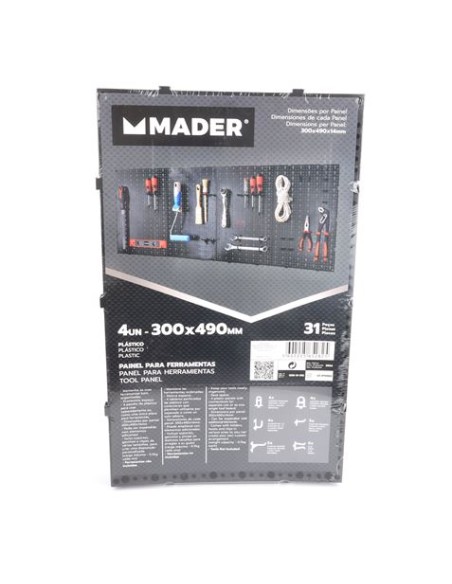 PANEL PARA HERRAMIENTAS 49X30CM 4 UNIDADES MADER