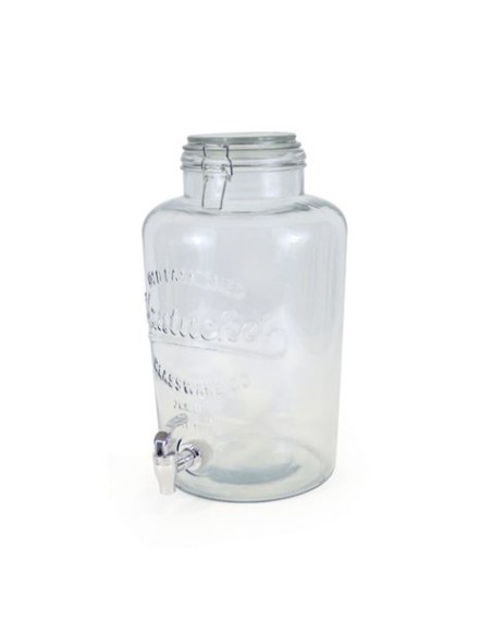 TARRO VIDRIO DISPENSADOR CON GRIFO 8 LITROS LA MEDITERRANEA