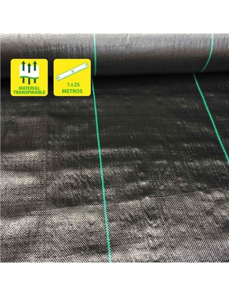 MALLA ANTIHIERBAS NEGRA 100GR 1X25M SUNGARDEN