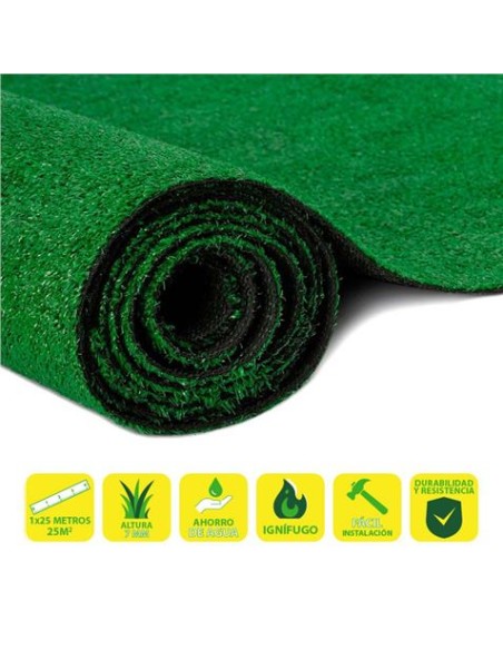 CESPED ARTIFICIAL 1X25 METROS 7MM SERIE ECOVERDE SUNGARDEN