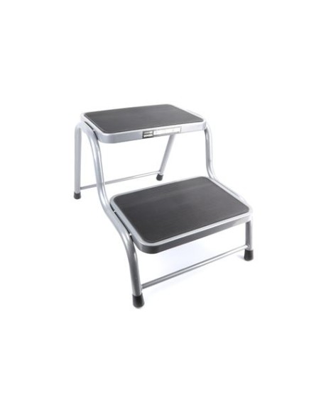 TABURETE ACERO 2 PELDAÃ‘OS MADER