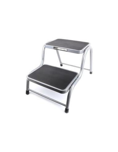 TABURETE ACERO 2 PELDAÃ‘OS MADER