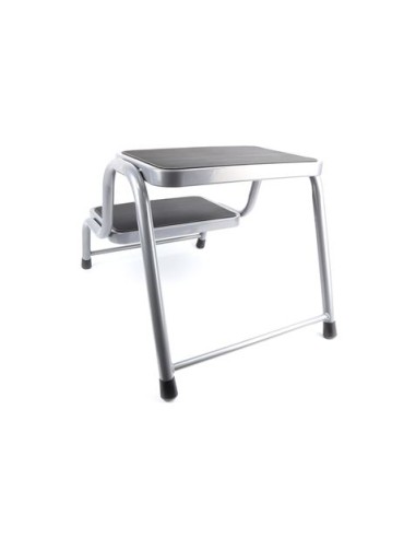 TABURETE ACERO 2 PELDAÃ‘OS MADER