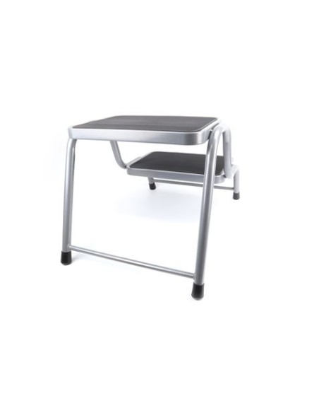 TABURETE ACERO 2 PELDAÃ‘OS MADER