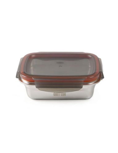 TUPPER RECTANGULAR ACERO INOXIDABLE 2.6 LITRO APTO MICROONDAS QUTTIN