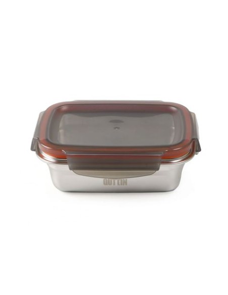 TUPPER RECTANGULAR ACERO INOXIDABLE 2.6 LITRO APTO MICROONDAS QUTTIN