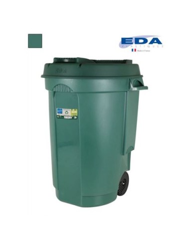 CUBO PAPELERA CON RUEDAS 110 LITROS VERDE EDA