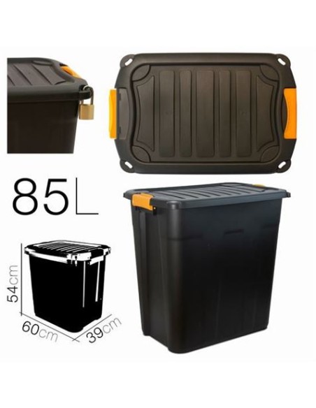 CAJA DE ALMACENAJE 60X39X54CM NEGRA PARABOX