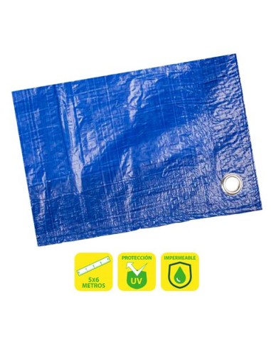 TOLDO / LONA AZUL CON OJALES DE METAL 5X6 METROS SUNGARDEN