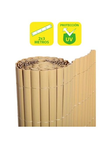 CAÃ‘IZO PLÃSTICO DOBLE CARA 2X3 METROS MARRON CLARO SUNGARDEN