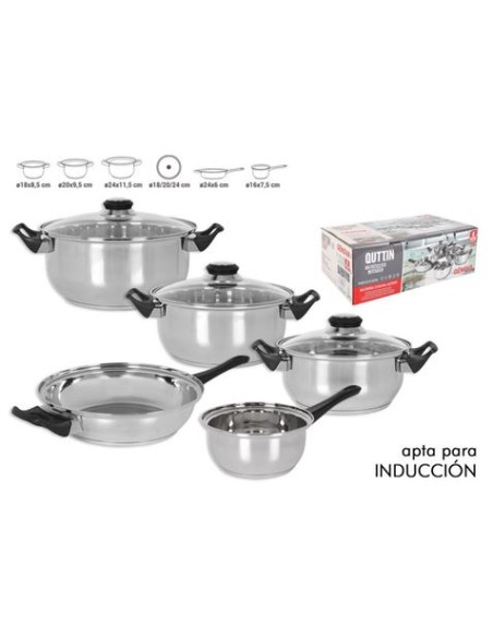 BATERIA DE COCINA 5 PIEZAS INDUCCION GENOVA QUTTIN