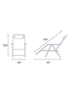 TUMBONA PLEGABLE AZUL DE ACERO CON COJIN CERVICAL 2