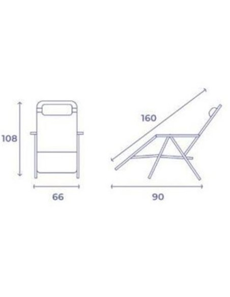 TUMBONA PLEGABLE GRIS DE ACERO CON COJIN CERVICAL
