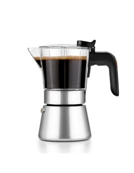 CAFETERA ITALIANA ACERO INOXIDABLE 4 TAZAS FLAVOUR BRA